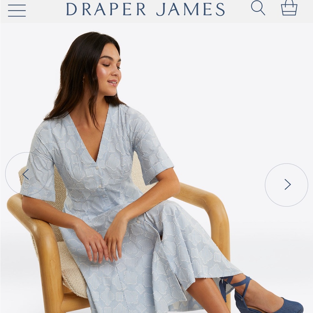 ERIN short sleeve dress in textured stripe